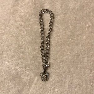 Silver cubic zirconia Mickey Mouse charm bracelet.